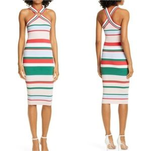 Ted Baker Striped Knit Bodycon Dress sz 2